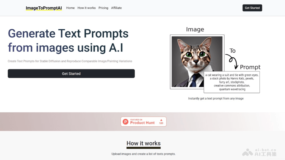 ImageToPromptAI – AI图像转文本提示词工具,快速生成与图像相关的细节描述