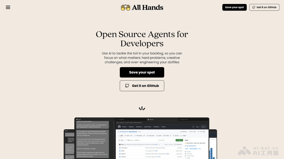 OpenHands – AI编程工具,多智能体协作实现代码编写、命令运行等